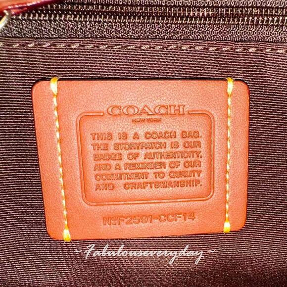 Coach Laurel Small Shoulder Bag With Tassels In Suede/Brown/Maple CCF14 - Picture 9 of 12